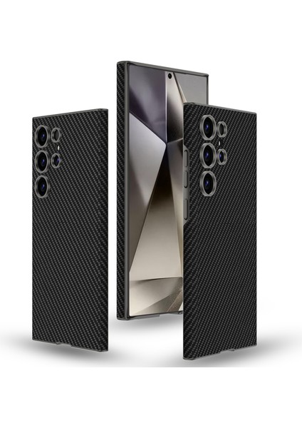 Samsung Galaxy S24 Ultra Pc+Pu Kılıf Skin-Touch Ince Telefon Kapağı-Karbon Fiber (Yurt Dışından)