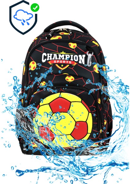 Futbol Topu Desenli Üçlü Erkek Çocuk Ilkokul Okul Çantası Seti (Çanta Termal Beslenme Kalemlik) modelleri