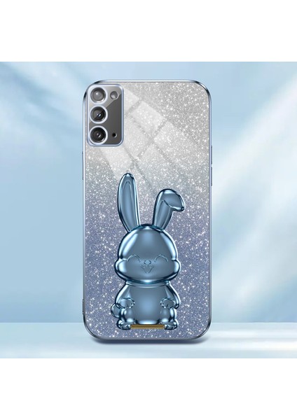 Samsung Galaxy NOTE20 5G/NOTE20 Kılıfı Için Glitter Toz Tavşan Dekor Telefon Kapağı, Gizli Kickstand-Mavi (Yurt Dışından) fiyatları
