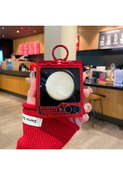 Samsung Galaxy Z Flip 5g Kılıfı Için Kickstand-Kırmızı ile Parlak Sert Pc Arka Kabuk (Yurt Dışından) indirimleri