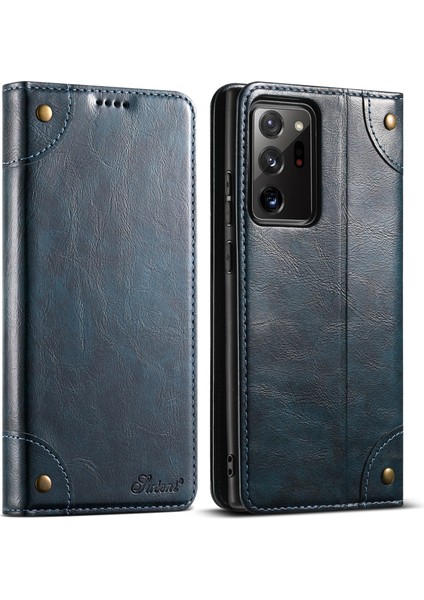 Samsung Galaxy NOTE20 ULTRA/NOTE20 Ultra 5g Kılıf Deri+Tpu Kart Tutucu Telefon Kapağı-Mavi (Yurt Dışından)