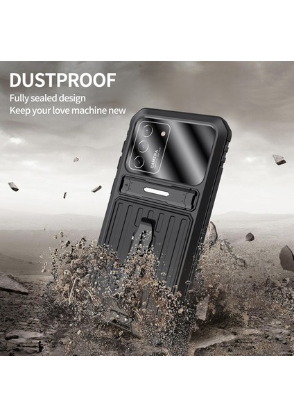 Samsung Galaxy S21+ 5g-Siyah Için Düşme Önleyici Tam Koruma Tpu+ Metal Hibrit Kılıf Temperli Cam Filmli ve Kayışlı Kickstand Kabuk (Yurt Dışından) fırsatları