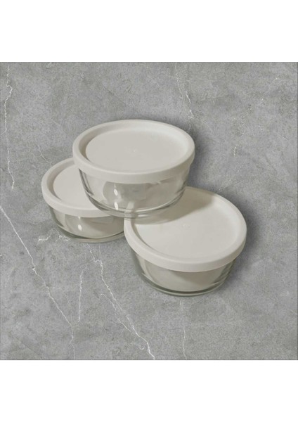 Beyaz Yuvarlak Saklama Kapları, 3'lü Set, 1490 Cc, Dayanıklı ve Şık Tasarım modelleri