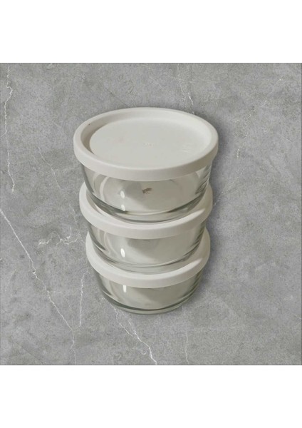 Beyaz Yuvarlak Saklama Kapları, 3'lü Set, 1490 Cc, Dayanıklı ve Şık Tasarım indirimleri