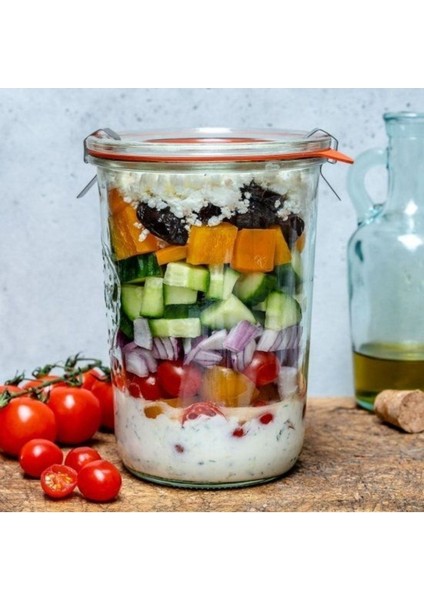 Turuncu 850 ml Cam Saklama Kavanozu Seti, 5'li Paket fiyatları