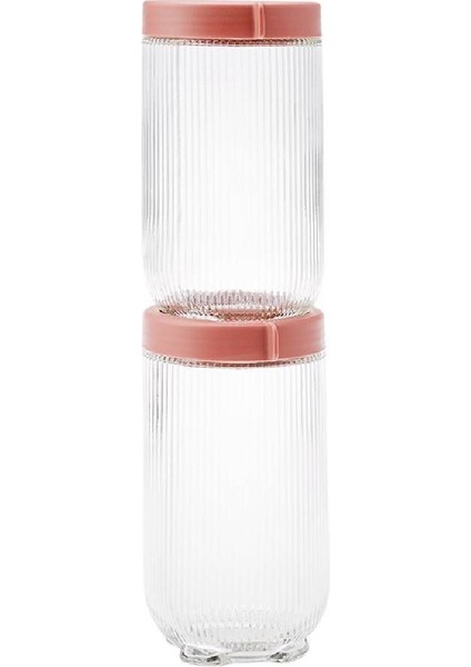 Ribbed 2’li Cam Saklama Kabı 900 Ml, Turuncu Renkli, Şık ve Kullanışlı Set fiyatları