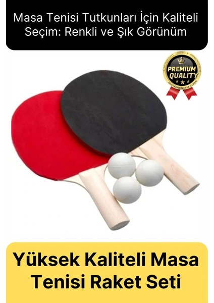 Özel Seri Yüksek Kaliteli Eğlence Oyun Renkli 2 Adet Raket 3 Pinpon Topu Masa Tenisi Raket Seti