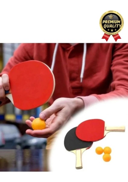 Özel Seri Yüksek Kaliteli Eğlence Oyun Renkli 2 Adet Raket 3 Pinpon Topu Masa Tenisi Raket Seti indirimleri