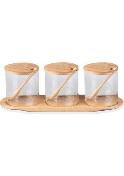 Bambu Kapaklı Borosilikat Cam Reçellik 3'lü Set, Şık ve Dayanıklı Tasarım fiyatları