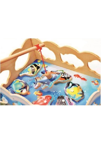 Ahşap Balık Yakalama Seti, Mıknatıslı ve Tak-Yerleştir Özellikli, Eğlenceli ve Pratik Oyun.