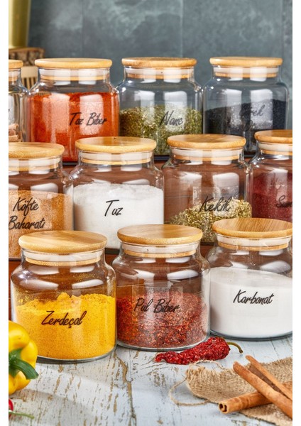 12'li 500 ml Kapaklı Cam Kavanoz Seti, Etiketli Saklama ve Baharatlık Kapsamı fırsatları