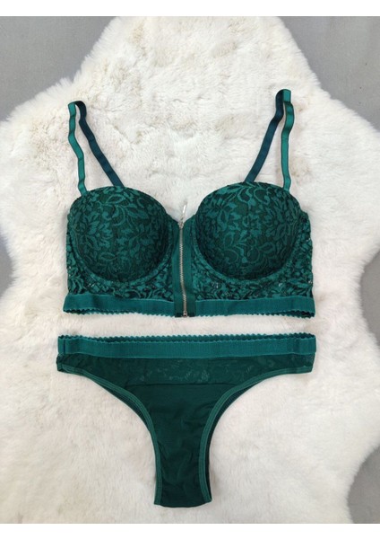 Ekonomik Dörtlü Önden Açılan Fermuarlı Dantel Detaylı Soft Dolgulu Sütyen - Iç Çamaşır Takımı fiyatları