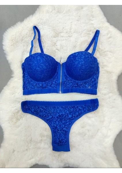 Ekonomik Dörtlü Önden Açılan Fermuarlı Dantel Detaylı Soft Dolgulu Sütyen - Iç Çamaşır Takımı indirimleri