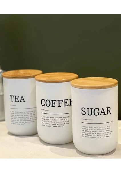Bambu Kapaklı Üçlü Cam Kavanoz Seti, Çay, Şeker, Kahve Için Şık ve Kullanışlı Tasarım fırsatları