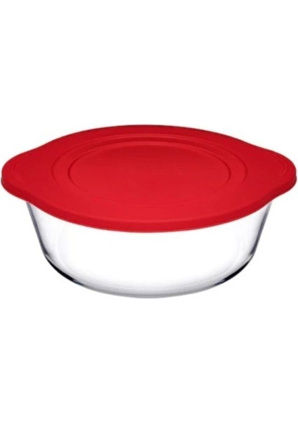 6 Adet Kapaklı Yuvarlak Borcam Tencere 2100CC, Beyaz, Dayanıklı ve Şık Kullanım Sağlar fiyatları