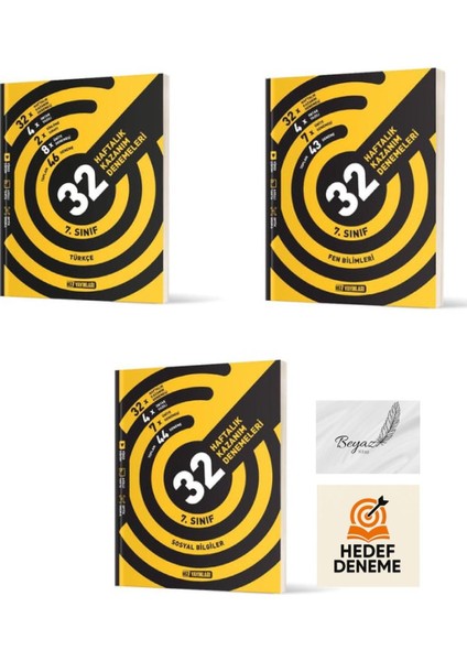 Hız 7.sınıf 32 Haftalık Türkçe Fen Bilimleri Sosyal Bilgiler Denemeleri Hedef Deneme