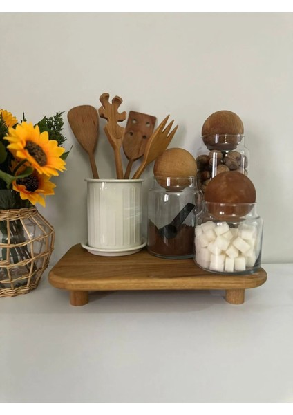 3'lü Ahşap Top Mantar Kapaklı Cam Kavanoz Seti, Saklama ve Şekerlik Malzemeleri fırsatları