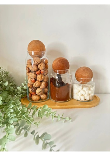3'lü Ahşap Top Mantar Kapaklı Cam Kavanoz Seti, Saklama ve Şekerlik Malzemeleri indirimleri