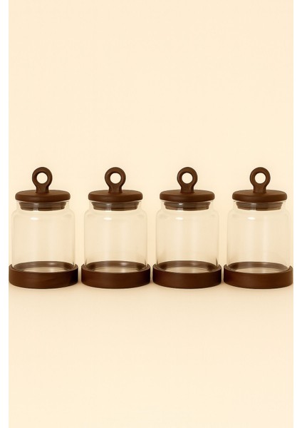 4’lü Cam Kavanoz Seti, Vakumlu Akasya Kapaklı, Saklama ve Şeffaflık Keyfi