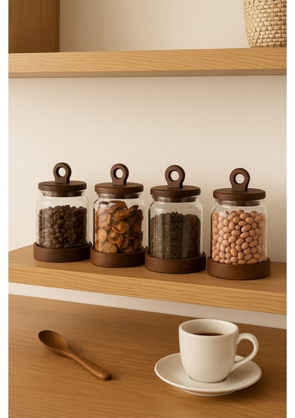 4’lü Cam Kavanoz Seti, Vakumlu Akasya Kapaklı, Saklama ve Şeffaflık Keyfi indirimleri