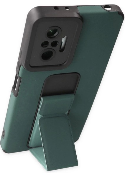 Xiaomi Redmi Note 10 Pro Kılıf Mega Standlı Silikon - Yeşil modelleri