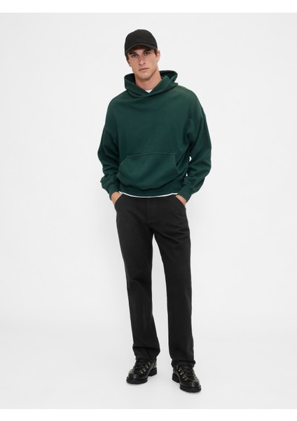 Erkek Siyah Rahat Utility Kaki Pantolon