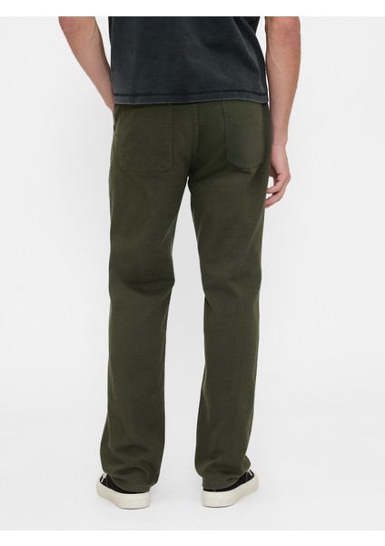 Erkek Koyu Yeşil Rahat Utility Kaki Pantolon fırsatları