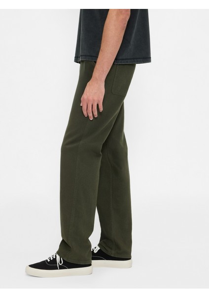 Erkek Koyu Yeşil Rahat Utility Kaki Pantolon indirimleri