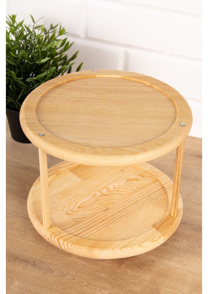 10'lu Ahşap Kapaklı Döner Standlı Cam Baharatlık Seti 300 ml fırsatları