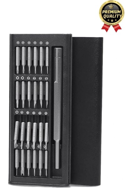 Premium Seri Kaliteli Kutulu Ergonomik Saatçi Bilgisayar Hassas Taşınabilir 25 Parça Tornavida Seti fiyatları