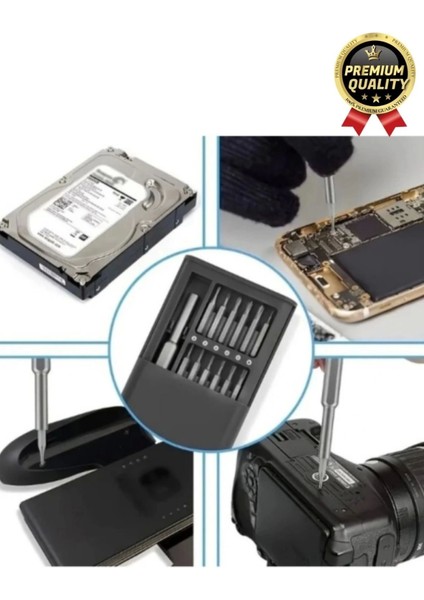 Premium Seri Kaliteli Kutulu Ergonomik Saatçi Bilgisayar Hassas Taşınabilir 25 Parça Tornavida Seti modelleri