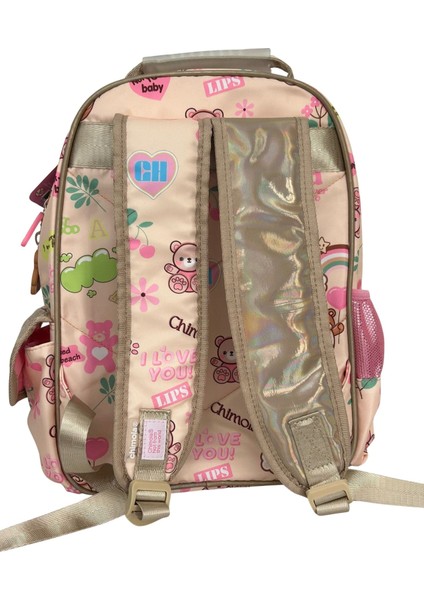 Chimola Sevimli Ayıcık Pembe Kahve Pelüş Formlu Çanta Ara Boy -Ithal indirimleri