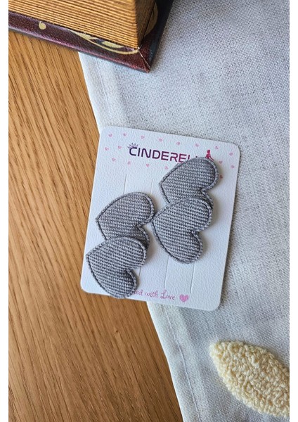 2'li Çift Kalpli Gri Renkli Saçsız Bebek Tokası - Hediyelik Az Saçlı Kız Bebek Toka Seti Hediyesi fiyatları