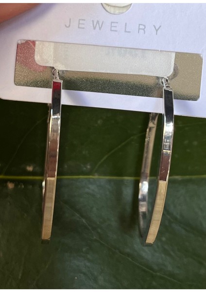 Gümüş Renk Lüks Gösterişli Halka Küpe