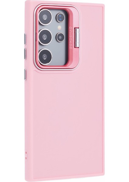 Samsung Galaxy S24 Ultra Kickstand Kılıf Silikon Kapak Büyük Lens Delikli-Pembe (Yurt Dışından) modelleri
