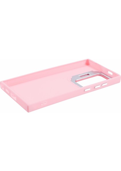 Samsung Galaxy S24 Ultra Kickstand Kılıf Silikon Kapak Büyük Lens Delikli-Pembe (Yurt Dışından) indirimleri