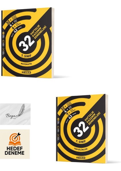 Hız 7.sınıf 32 Haftalık Matematik Fen Bilimleri Denemeleri Hedef Deneme