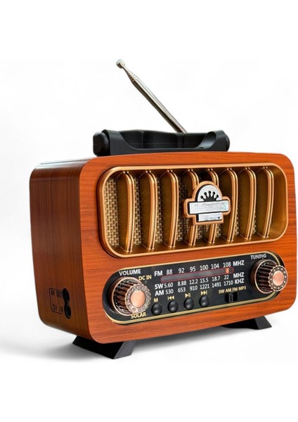 Kahverengi, Şık, Yüksek Sesli, Nostaljik Ayaklı, Kaliteli ve Eskitme Tasarım Radyo