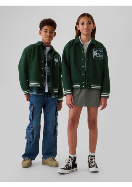 Erkek Çocuk Yeşil Gap Logo Varsity Ceket
