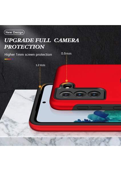 Samsung Galaxy S21 Plus 5g-Red Için Yüzük Şekli Kickstand Tasarım Tpu+Pc Hybrid Telefon Kılıf Kapağı (Yurt Dışından) indirimleri