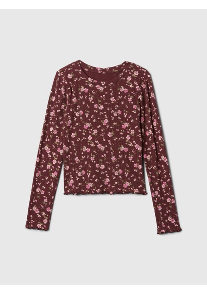 Kız Çocuk Kırmızı Fitilli T-Shirt