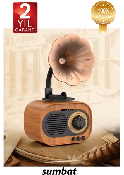 Kahverengi Mini Nostaljik Radyo ve Hoparlör, Bluetooth, Usb, Sd Desteği Ile. fiyatları