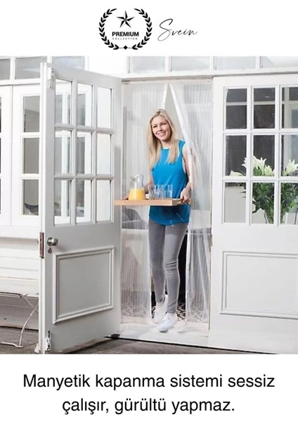 Dayanıklı Mıknatıslı Kapı Sinekliği 60X210 cm Tül Haşere Böcek Sivrisinek Geçirmez Manyetik Beyaz modelleri