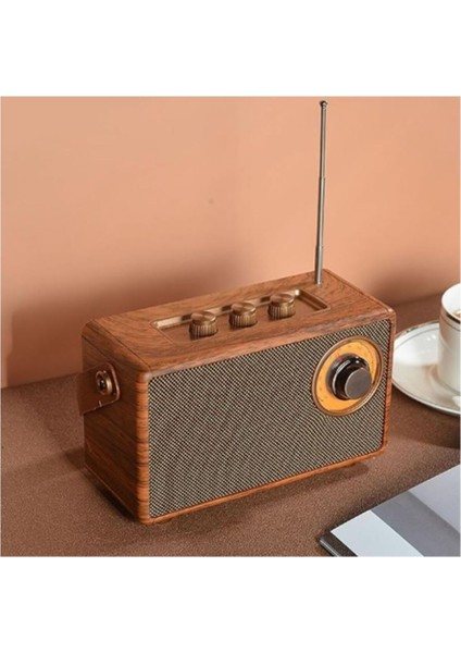 Retro ve Modern Radyo, Usb, Bluetooth ve Fm Fonksiyonlarıyla Kahverengi
