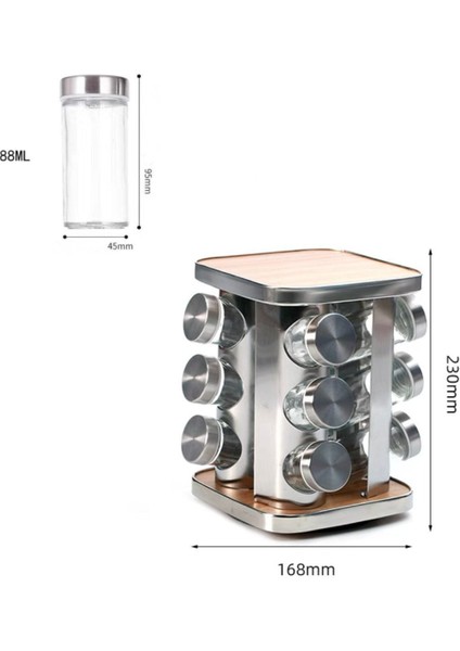 12'li Cam Baharatlık Seti, Paslanmaz Kapaklar, Şık ve Dayanıklı Tasarım fiyatları
