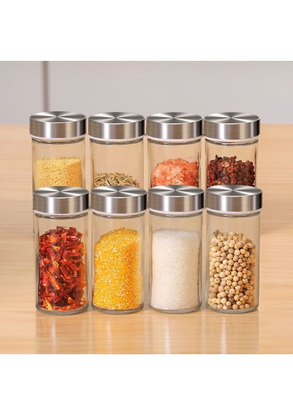 12'li Cam Baharatlık Seti, Paslanmaz Kapaklar, Şık ve Dayanıklı Tasarım modelleri