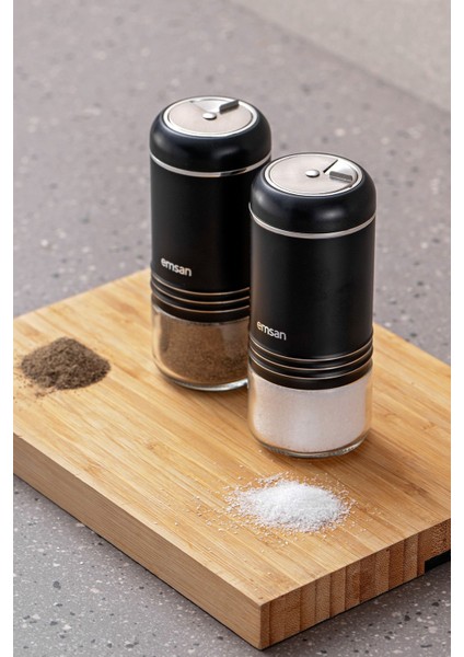 Şık Siyah Baharatlık Seti, Mutfaklarınız Için Pratik ve Estetik Çözüm