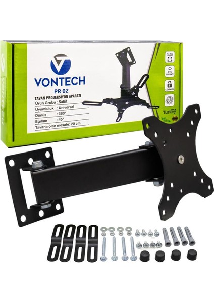 20 cm 360° Teleskopik Tavan Askı Aparatı Siyah, Çok Yönlü ve Pratik Kullanım modelleri