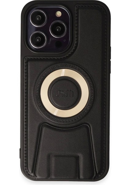 iPhone 13 Pro Max Kılıf Merkür Magneticsafe Standlı Kapak - Siyah