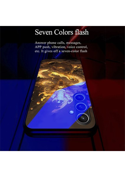 Samsung Galaxy A16 5g Kılıf Çağrı Flaş Serisi Desen Baskı Temperli Cam + Tpu Combo Telefon Kılıfı-Altın Ejderha (Yurt Dışından) fiyatları